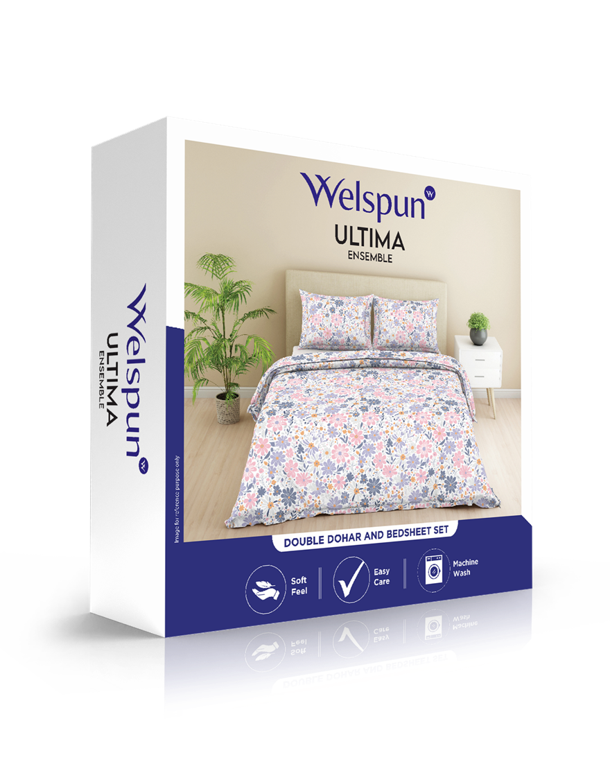 WELSPUN ULTIMA ENSEMBLE: DOUBLE DOHAR & BEDSHEET SET