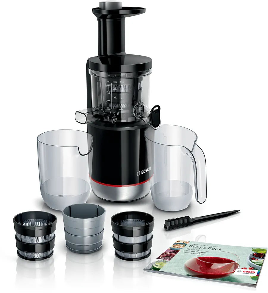 Slow juicer VitaExtract 150 W Black, Brushed stainless steel MESM731MIN