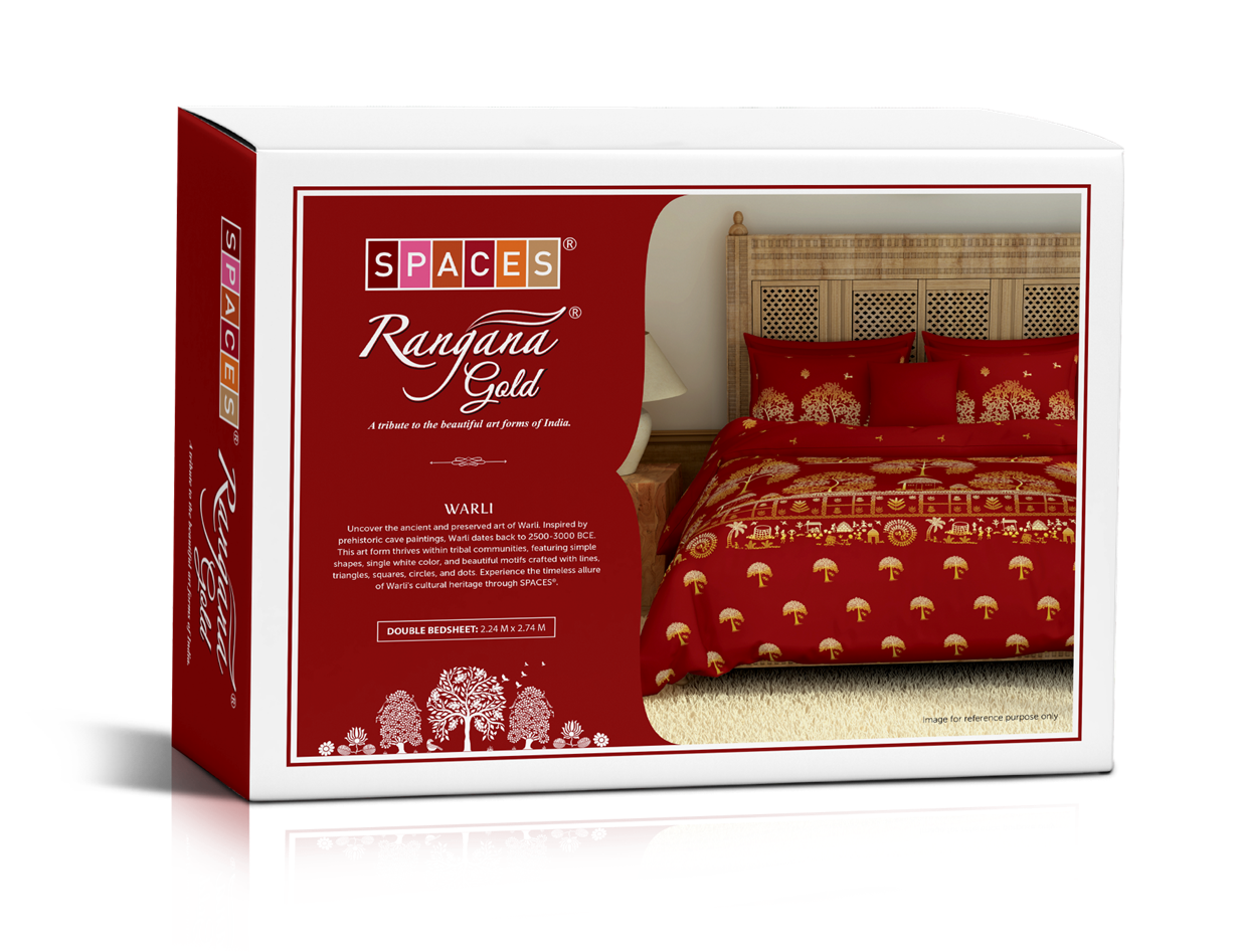 SPACES RANGANA GOLD DOUBLE BEDSHEET