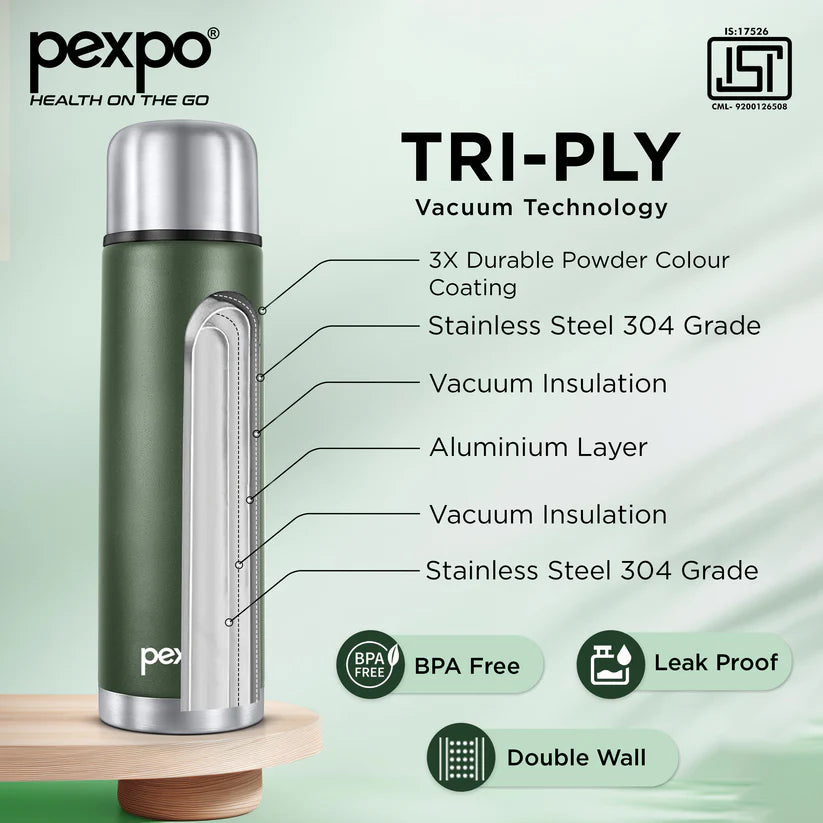 Pexpo Flamingo 750ml – 24+ Hours Hot & Cold Insulated Bottle