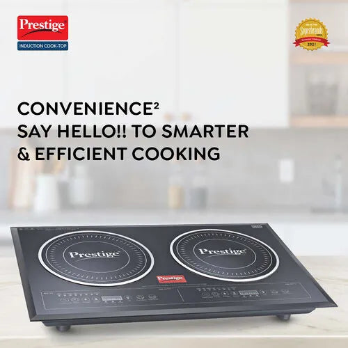 Prestige Double Induction Cooktop PDIC 3.0 - 2000 Watts | Indian Menu Option | 1 year Warranty