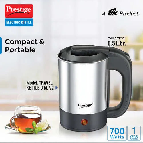 Prestige Electric Travel Kettle 0.5 L V2 (0.5 L with Concealed Element)
