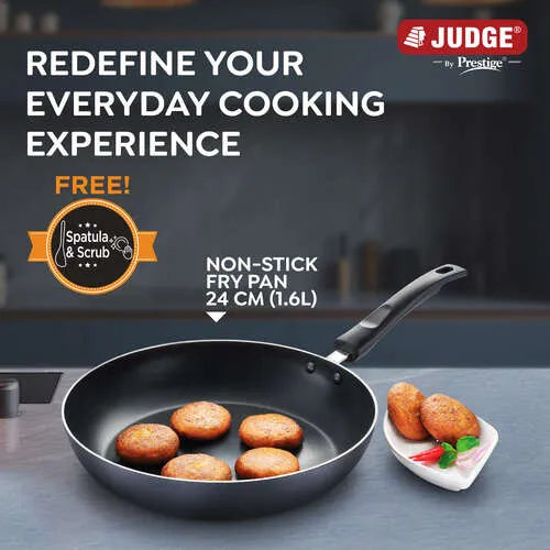 Judge by Prestige Everyday Non-Stick Fry Pan|Low Oil Cooking | Easy to Clean |Cool Touch Handle