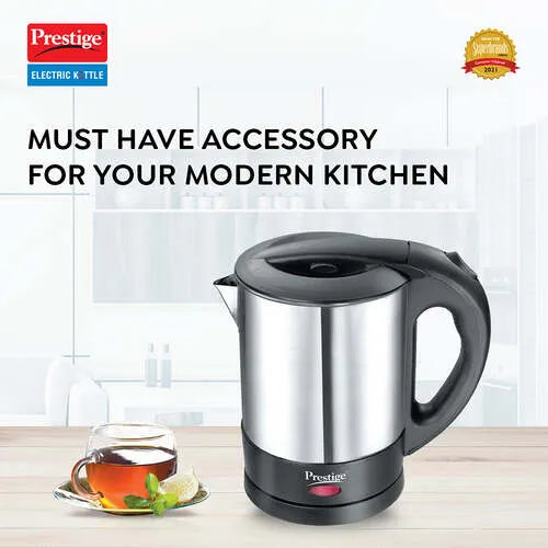Prestige PKSS 1.0 Stainless Steel Electric Kettle 1350W, 1.0L (Silver)