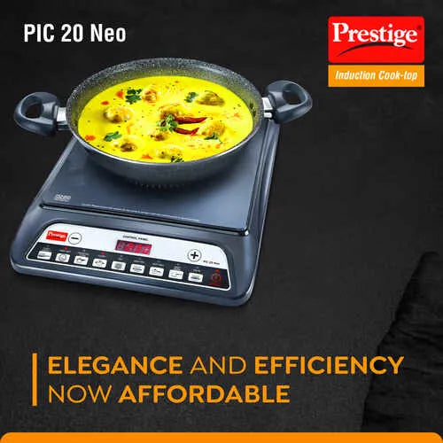 Prestige PIC 20 NEO Induction Cooktop 1600W|Indian Menu Options| Automatic Voltage Regulator| Timer with user pre-set