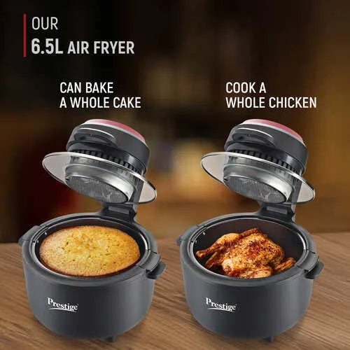 Prestige Multi-Chef All-in-One Air Fryer |80% less Oil Consumption|6.5L Capacity |1200 Watts Power |Airfry, Oven, Toast, Grill |See Through Lid |Advance Digital Display |Even Heat Distribution |Black