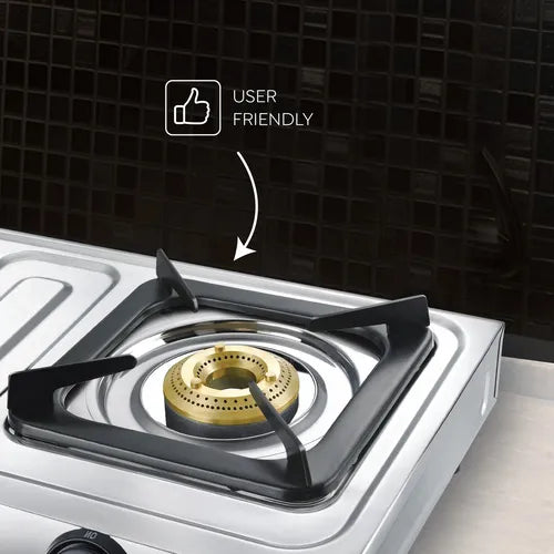 Judge by Prestige 2 Burner Aura Stainless Steel Gas Stove (JAG 06) | High-efficiency Brass Burners | Spill Proof Design | 2 years Warranty