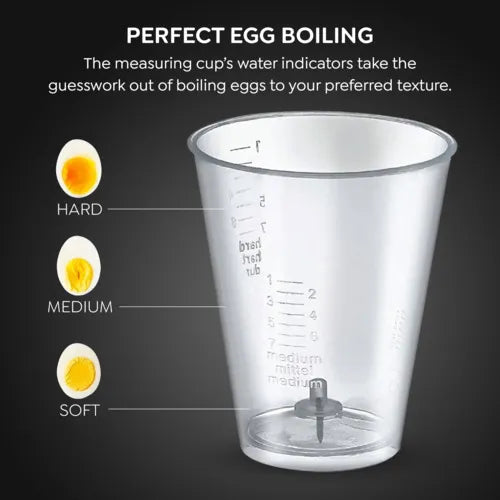 Prestige PEB 01 Egg Boiler (7 Egg Capacity)| 3 Boiling Modes| Auto- Switch Off| Stainless Steel Body |One Touch Operation| Customizable Boiling Level| Measuring Cup Inside| 7 Eggs at a Time |Silver