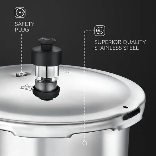 Judge by Prestige 3L Classic Stainless Steel Pressure Cooker (Outer Lid, Stainless Steel) |Sturdy Handles |Gas & Induction Compatible