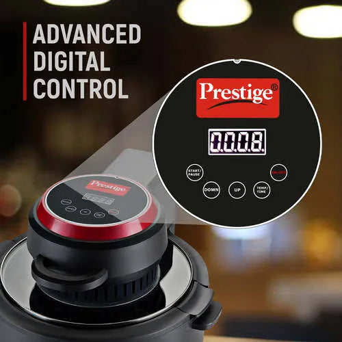 Prestige Multi-Chef All-in-One Air Fryer |80% less Oil Consumption|6.5L Capacity |1200 Watts Power |Airfry, Oven, Toast, Grill |See Through Lid |Advance Digital Display |Even Heat Distribution |Black