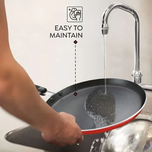 Judge by Prestige 25cm Deluxe Non-Stick Tawa | Sturdy Handles |Gas & Induction Compatible
