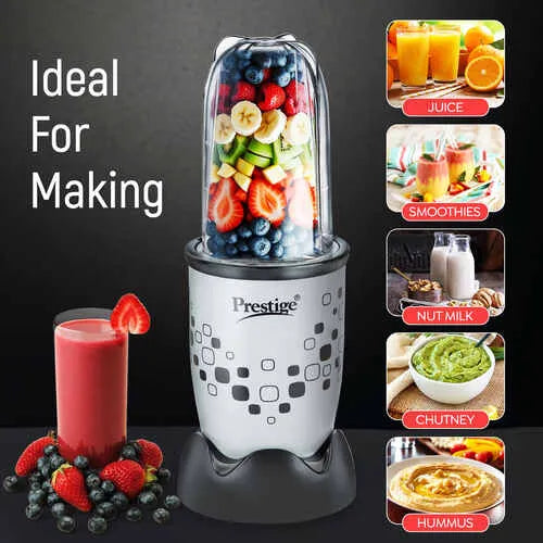 Prestige 350 Watts Nutri-Mix 2.0 Mixer Grinder with 2 Jars |Compact Design| Multipurpose Jars |Inter-Lock System| Sipper Lids