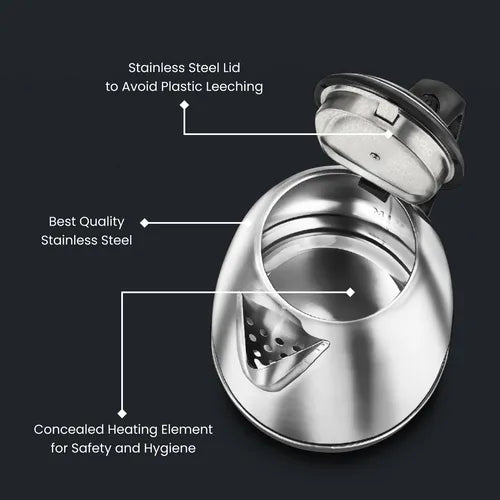 Prestige PKOSS Stainless Steel Electric Kettle 1500W (Silver)