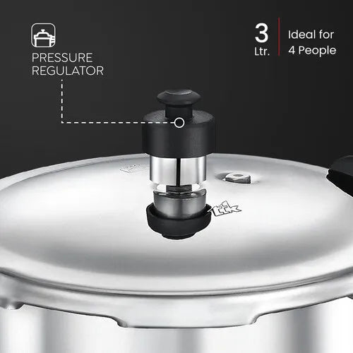 Judge by Prestige 3L Classic Stainless Steel Pressure Cooker (Outer Lid, Stainless Steel) |Sturdy Handles |Gas & Induction Compatible