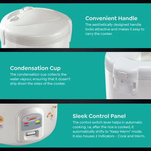 Prestige Delight Electric Rice Cooker - PRWCS 1.2 (1.2L Closed Type)