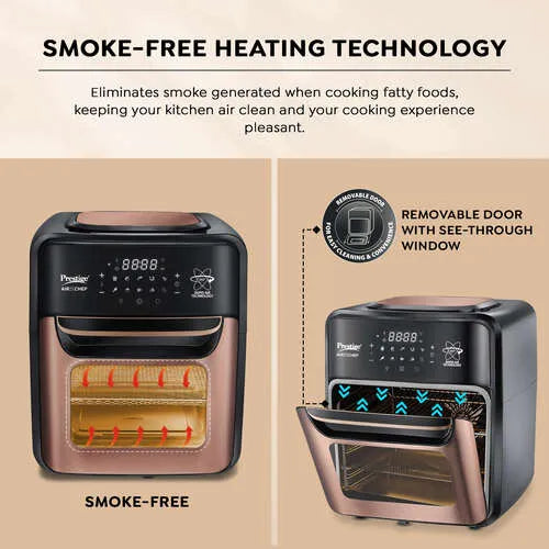 Prestige Air Chef 12 Litre Air Oven| 360 Degree Rapid Air Technology| 10 Preset Menus |Unique Multi-Level Design| Smoke-Free Technology