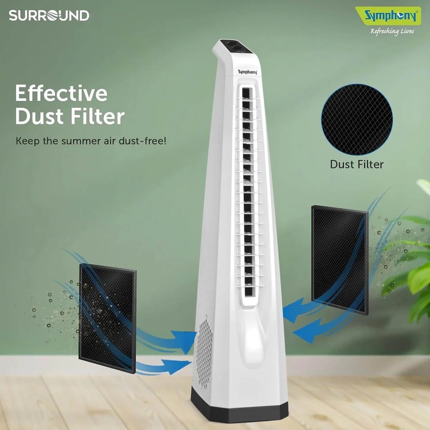Surround Bladeless Tower Fan with Knob Control