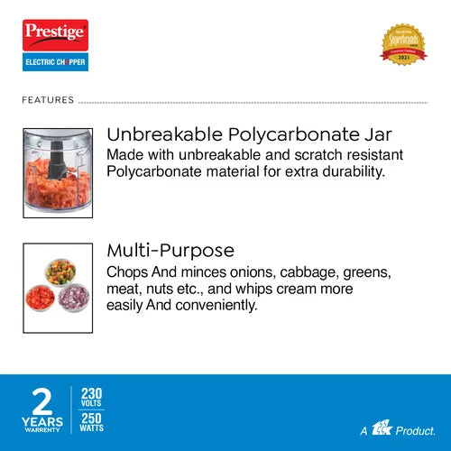 Prestige PEC 4.0 Electric Vegetable & Fruit Chopper