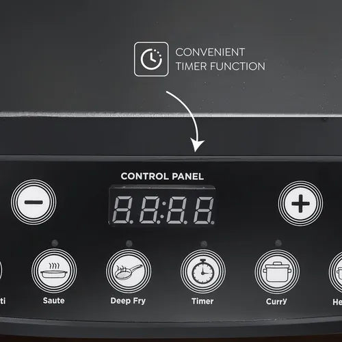 Judge by Prestige 1600 Watts Optima Plus Induction Cooktop | Pre-Set Indian Menu Options | Timer Function | Push Button | Easy to Clean