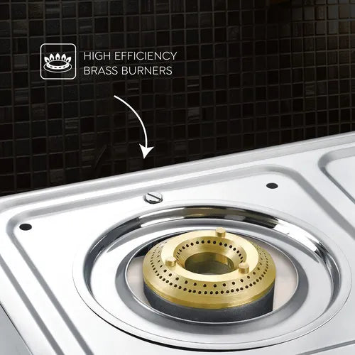 Judge by Prestige 2 Burner Aura Stainless Steel Gas Stove (JAG 06) | High-efficiency Brass Burners | Spill Proof Design | 2 years Warranty