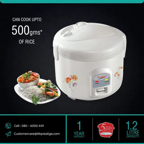 Prestige Delight Electric Rice Cooker - PRWCS 1.2 (1.2L Closed Type)