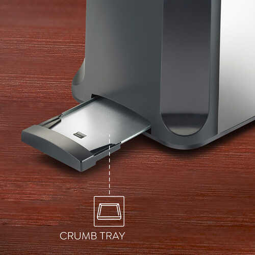 Prestige Slice Pop-up Toaster 750W | Elegant Stainless Steel Finish | Cancel Function & High Lift Lever | Black & Silver