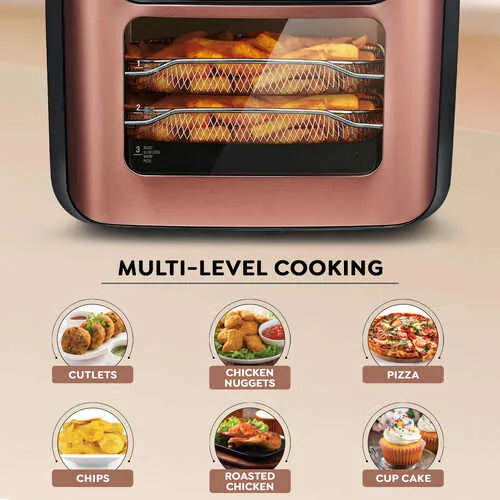 Prestige Air Chef 12 Litre Air Oven| 360 Degree Rapid Air Technology| 10 Preset Menus |Unique Multi-Level Design| Smoke-Free Technology