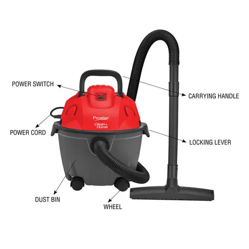 Prestige Clean Home Typhoon 05 Vacuum Cleaner with Advanced HEPA Filter, 1200 W (Black, Red)