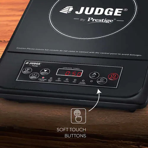 Judge by Prestige 1200 Watts Optima Induction Cooktop |Multiple Indian Menu Options | Timer Function