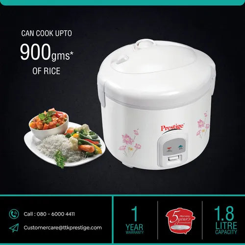 Prestige Delight Electric Rice Cooker - PRWCS 1.8 (1.8L Closed Type)