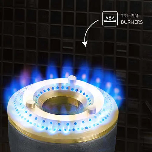 Judge by Prestige 3 Burner Deluxe Glasstop Gas Stove | High-efficiency Tri-pin Brass Burners | Spill Proof Design | 2 years Warranty