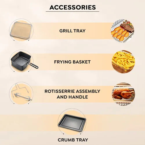 Prestige Air Chef 12 Litre Air Oven| 360 Degree Rapid Air Technology| 10 Preset Menus |Unique Multi-Level Design| Smoke-Free Technology