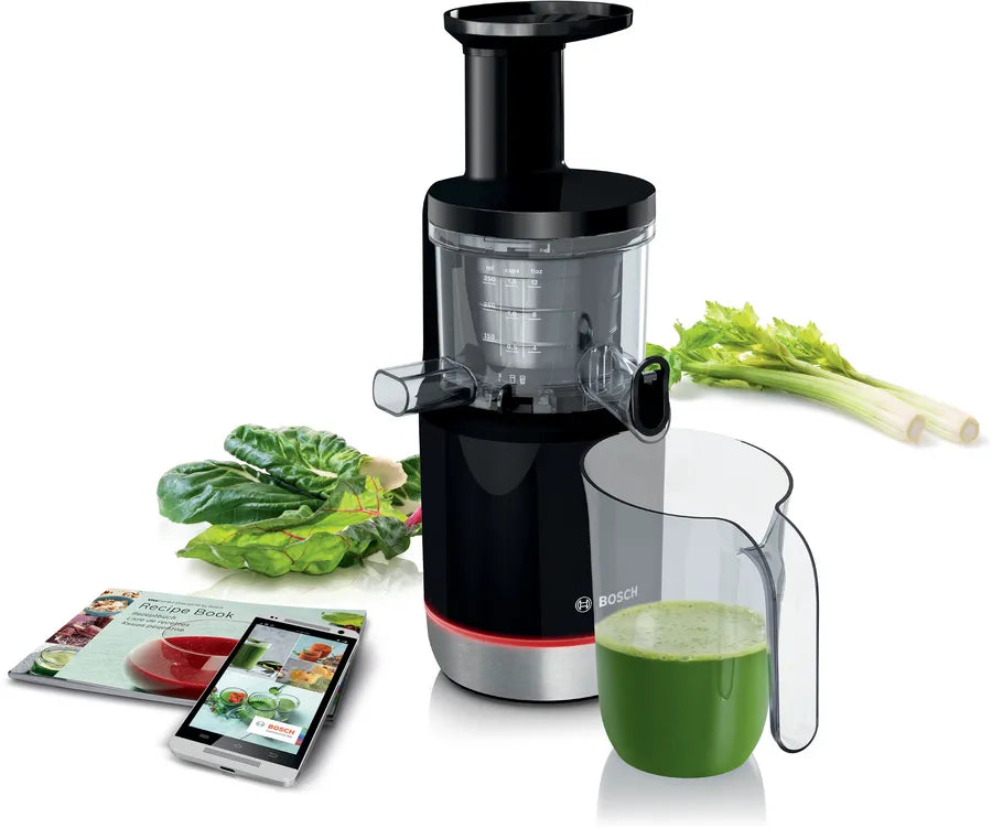 Slow juicer VitaExtract 150 W Black, Brushed stainless steel MESM731MIN