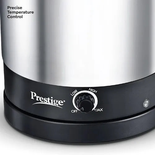 Prestige 1.5L PMC 3.0 Plus Multi Kettle / Multi Cooker|Comes with Idli stand, egg boiling rack & Steamer| Glass Lid with Stainless Steel rim |Temperature Control |Power Indictor (Silver, Black)