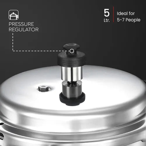 Judge by Prestige 5L Basic Pressure Cooker (Outer Lid, Aluminium)|Sturdy Handles |Gasket Release System