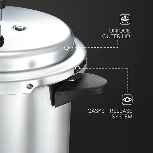 Judge by Prestige 5L Basic Pressure Cooker (Outer Lid, Aluminium)|Sturdy Handles |Gasket Release System