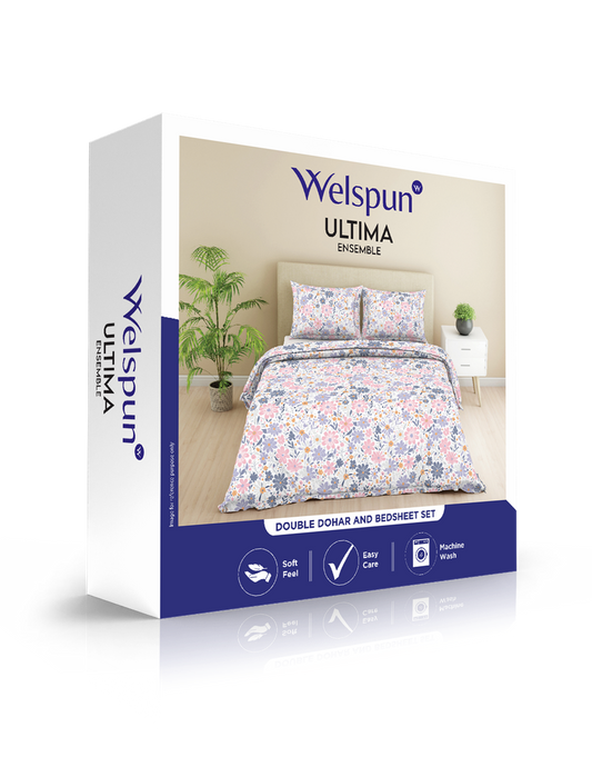 WELSPUN ULTIMA ENSEMBLE: DOUBLE DOHAR & BEDSHEET SET