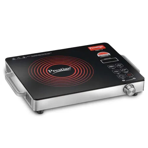 Prestige Infrared Cooktop PIRC 1.0 | 2200W, Stainless Steel & Ceramic | Adjustable Temperature Control | Cool Touch Handle | 1-Year Warranty | Black