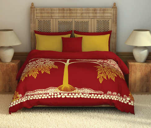 SPACES RANGANA GOLD DOUBLE BED BLANKET