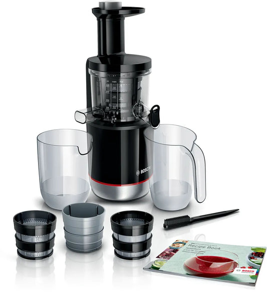 Slow juicer VitaExtract 150 W Black, Brushed stainless steel MESM731MIN