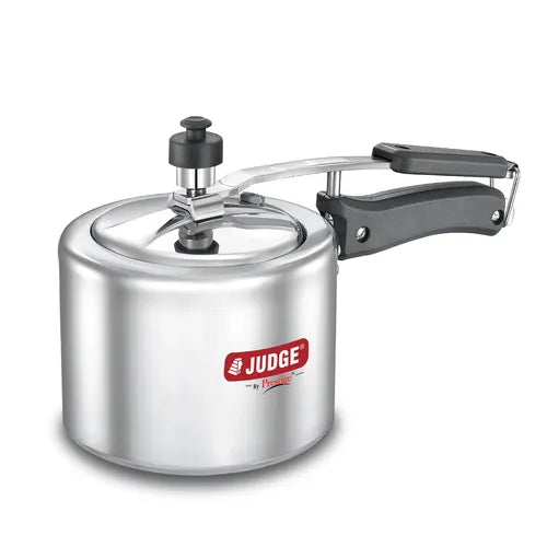 Judge by Prestige 5L Basic Pressure Cooker (Inner Lid, Aluminium)|Sturdy Handles | Long Lasting Pressure Regulator |Anti Bulge Base
