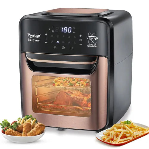 Prestige Air Chef 12 Litre Air Oven| 360 Degree Rapid Air Technology| 10 Preset Menus |Unique Multi-Level Design| Smoke-Free Technology