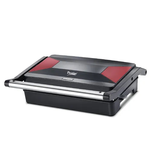 Prestige PEG 6.0 Non-Stick Coating 1000 W Electric Grill (Red and Black)