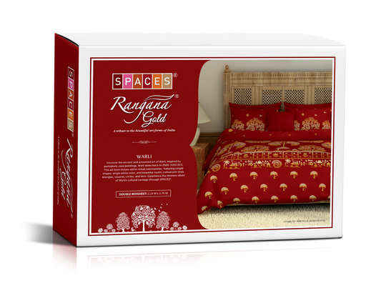 SPACES RANGANA GOLD DOUBLE BEDSHEET