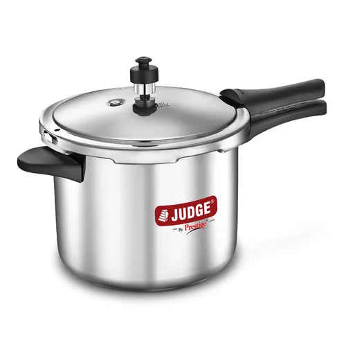 Judge by Prestige 5L Classic Stainless Steel Pressure Cooker (Outer Lid, Stainless Steel)|Sturdy Handles |Gas & Induction Compatible