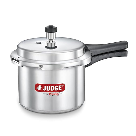 Judge by Prestige 3L Basic Pressure Cooker (Outer Lid, Aluminium)|Sturdy Handles |Gasket Release System