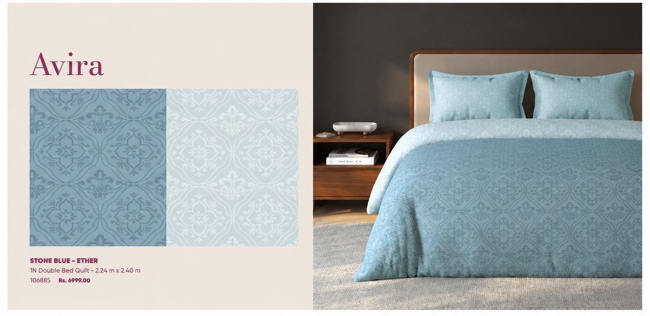SPACES AVIRA DOUBLE BED QUILT